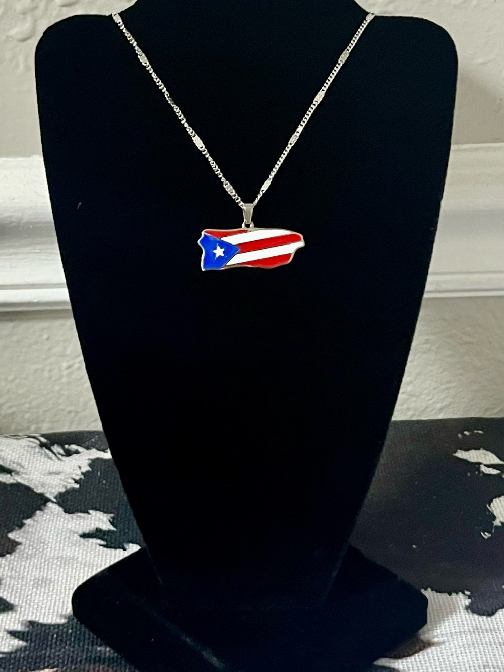 Stainless SteelPuerto Rico Map Flag
Pendant Necklace —  
Boricua Pride Jewelry